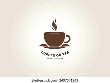 Coffee or tea shop logo minimal Coffee shop logo with cup icon