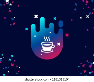 Coffee and Tea simple icon. Hot drink sign. Fresh beverage symbol. Cool banner with icon. Abstract shape with gradient. Vector