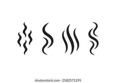 Coffee Tea Soup Smoke Fume Logo Element Collection Set.