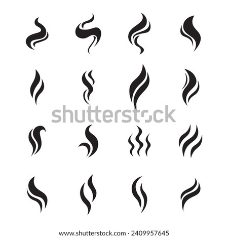 Coffee Tea Soup Smoke Fume Logo Element Collection Set