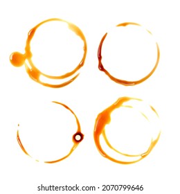 Coffee and Tea Stains Left by Cup Bottoms Set, vector format