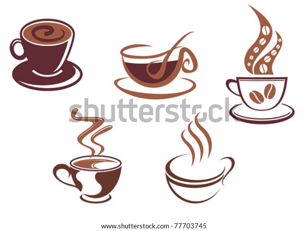 Coffee Tea Symbols Icons Food Design Stock Vector (Royalty Free) 77703745