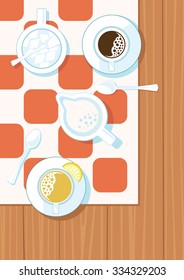 Coffee and tea, tableware.