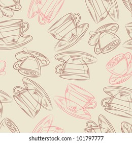 Coffee or tea time, seamless background for your design