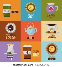 coffee and tea time set teapot coffee maker cups