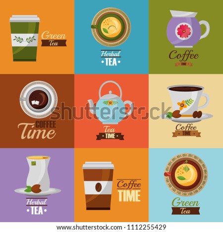 coffee and tea time set teapot coffee maker cups