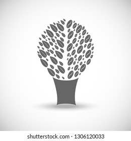 Coffee or tea tree icon, vector