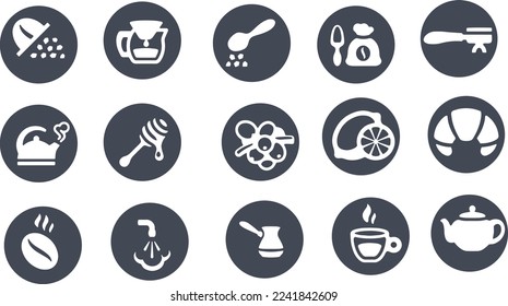  coffee and tea vector design icons 