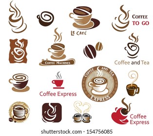 Coffee and Tea. Vector icon collection. 