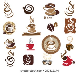 Coffee and Tea vector icon collection. 