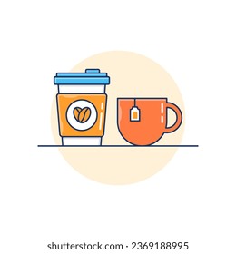 Coffee and tea vector illustration