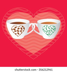 Coffee and tea vector illustration