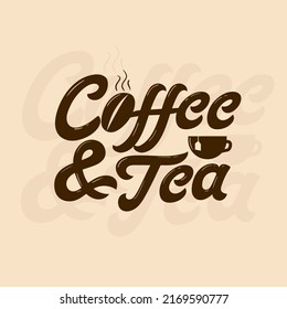 Coffee and Tea wordmark logo concept. Custom typography logo