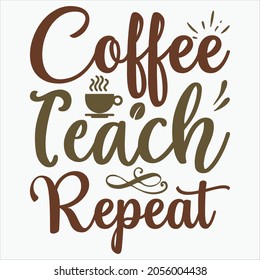 Diseño de camiseta repetida para café