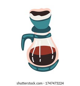 coffee in teapot drink free form style icon vector illustration design