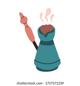 coffee in teapot drink free form style icon vector illustration design