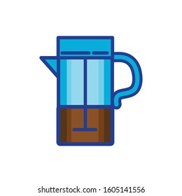 coffee in teapot drink isolated icon vector illustration design