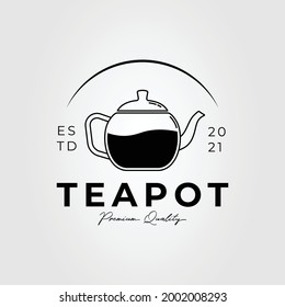 coffee teapot and hot tea logo logo vector illustration design