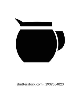 Coffee teapot icon on white background. Editable stroke. Design template vector