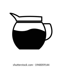 Coffee teapot icon on white background. Editable stroke. Design template vector