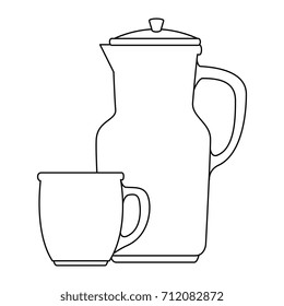 coffee teapot kitchen with cup