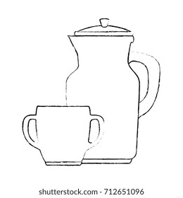 coffee teapot kitchen with cup