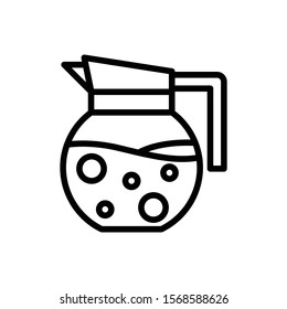 coffee teapot outline icon. vector illustration. Isolated on white background.