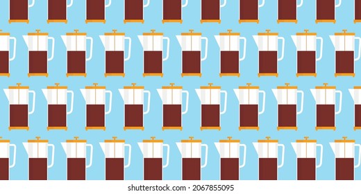Coffee teapot pattern. Morning coffee concept. Can be used as a background.