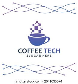 coffee tech , cup ,logo design inspiration