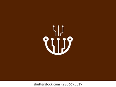 Coffee and technology Logo design