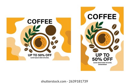 Coffee template for design, print material, social media, vector file