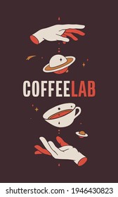 Kaffee. Vorlagenetikett, Logo, Tag. Vintage-Logo