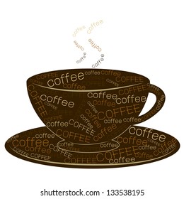 coffee text art vector
