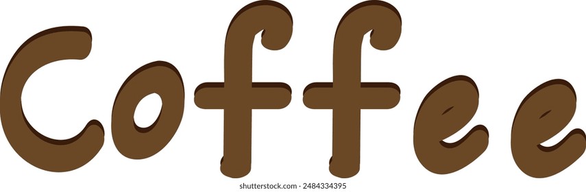 Coffee Text Art Vector Illustration