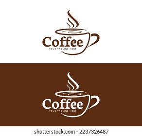 Coffee text based logo design, Vector illustration.