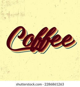 Coffee text effect template with abstract style use for business brand and company logo, Vintage 60s, 70S, 80s