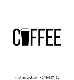 Coffee Text Icon Isolated 