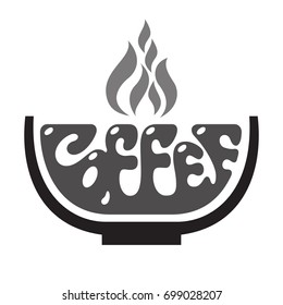 Coffee text lettering design template vector illustration