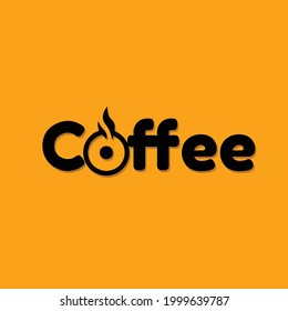 vector de diseño de logotipo de texto café