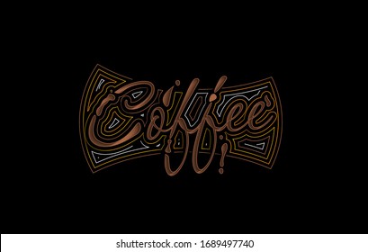 Coffee text made of chocolate vector design element.