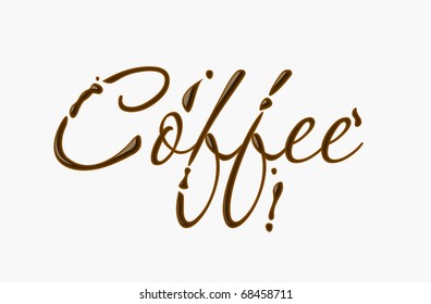 Coffee text made of chocolate vector design element.