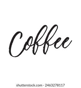 coffee text on white background.
