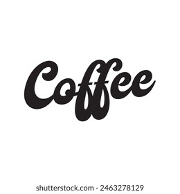 Kaffeetext auf weißem Hintergrund.
