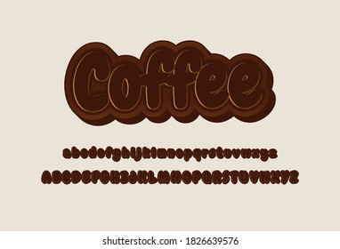 coffee text style effect vector illustration design