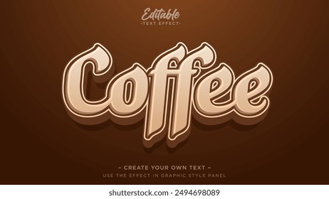 Anuncio de título de estilo de texto de café, efecto de texto editable