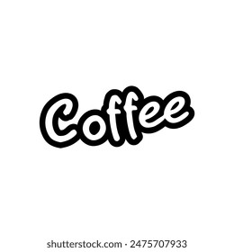 coffee text tshirt fashion sticker vector illustration template design