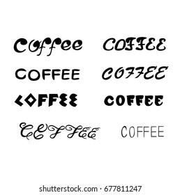 Coffee text for your logo or signboard. Vector illustration.
