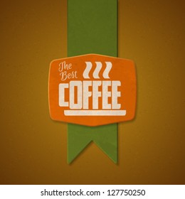 Coffee textured label typography design. Vector illustration.