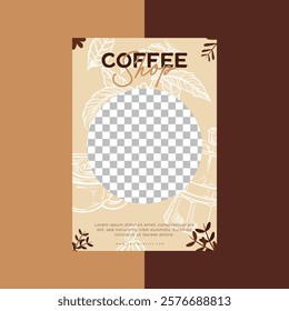 Coffee theme flyer vector template collection. Design for poster, booklet, brochure cover, card, coupon. A4 format