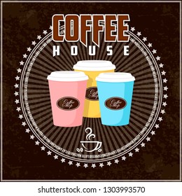 Coffee theme illustration. All elements are located on separate layers and easily manipulated.
